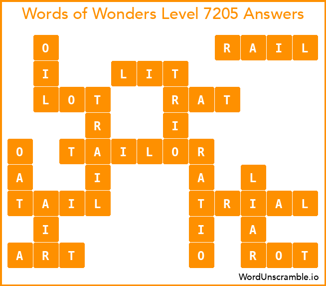 Words of Wonders Level 7205 Answers