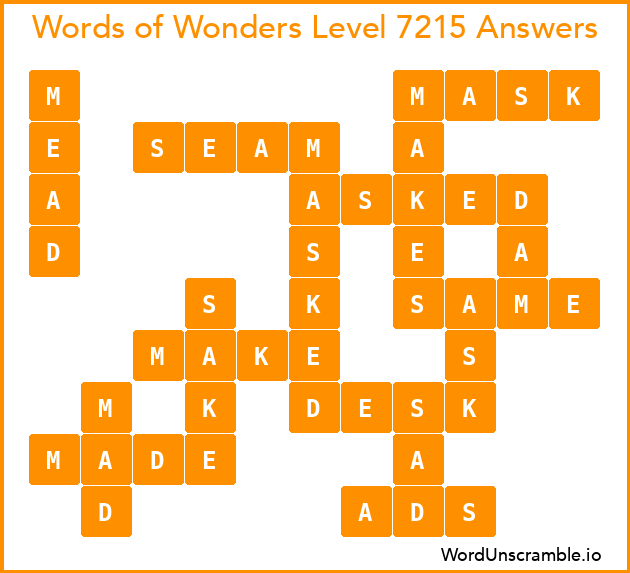 Words of Wonders Level 7215 Answers