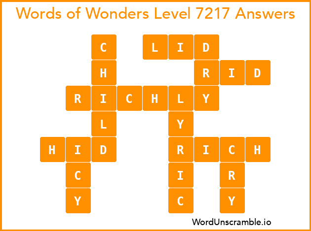 Words of Wonders Level 7217 Answers