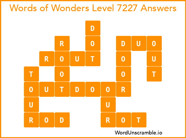 Words of Wonders Level 7227 Answers