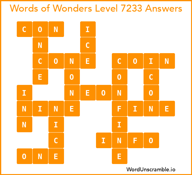 Words of Wonders Level 7233 Answers