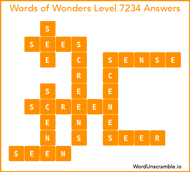 Words of Wonders Level 7234 Answers
