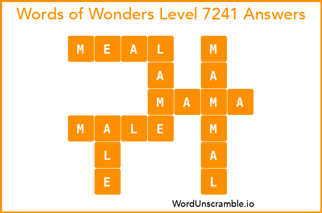 Words of Wonders Level 7241 Answers