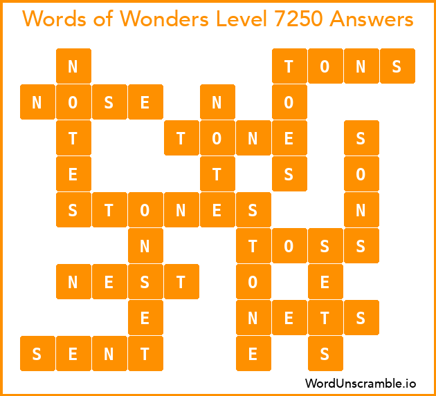 Words of Wonders Level 7250 Answers