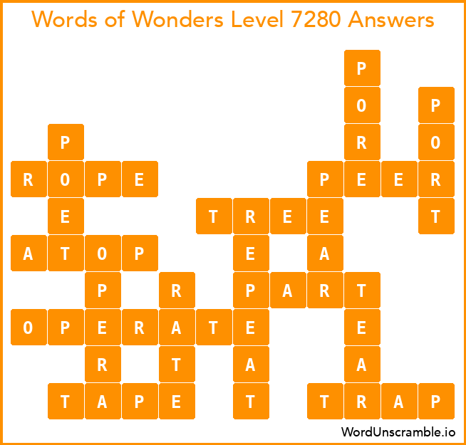 Words of Wonders Level 7280 Answers