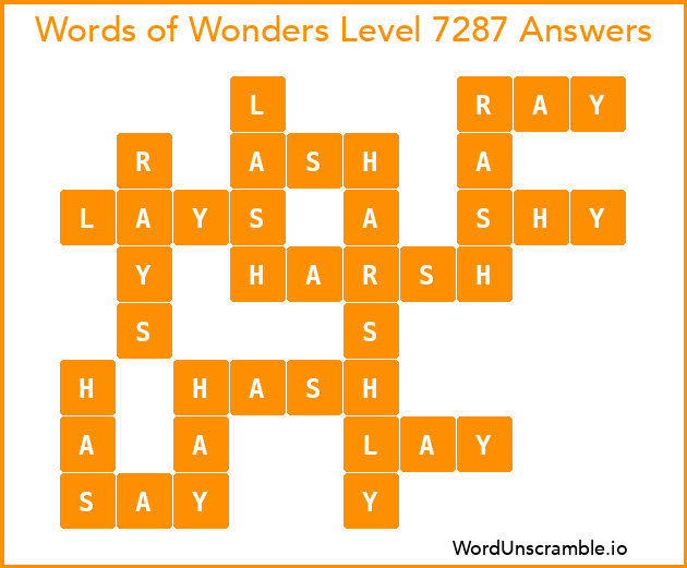 Words of Wonders Level 7287 Answers