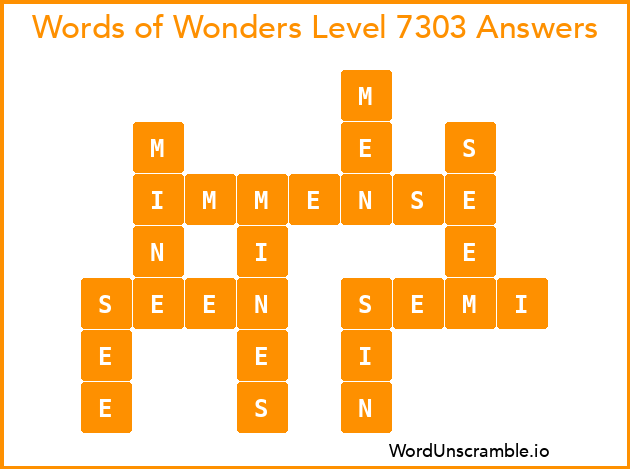 Words of Wonders Level 7303 Answers