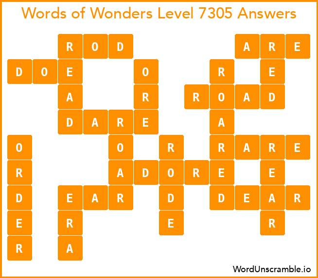 Words of Wonders Level 7305 Answers