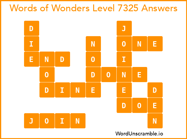 Words of Wonders Level 7325 Answers