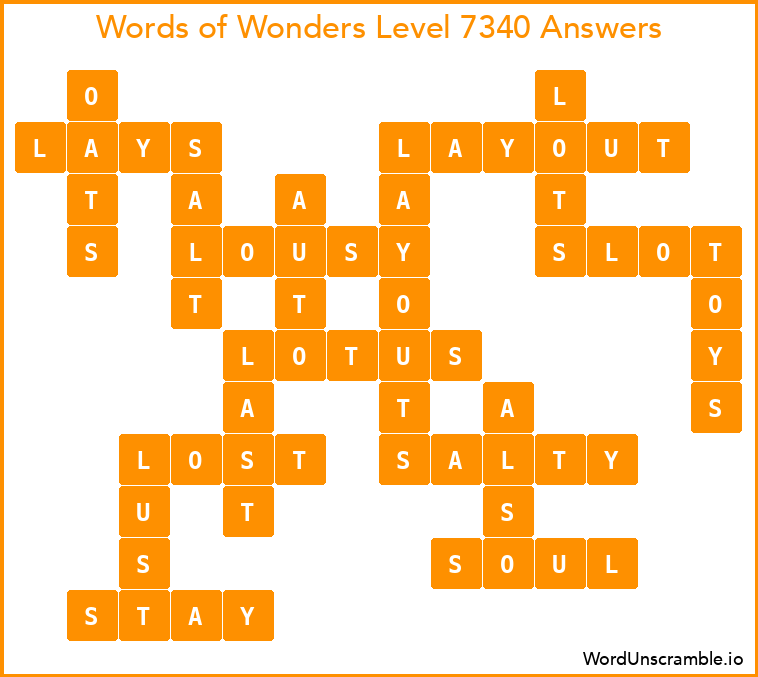 Words of Wonders Level 7340 Answers