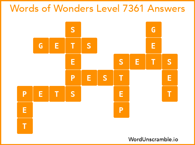 Words of Wonders Level 7361 Answers