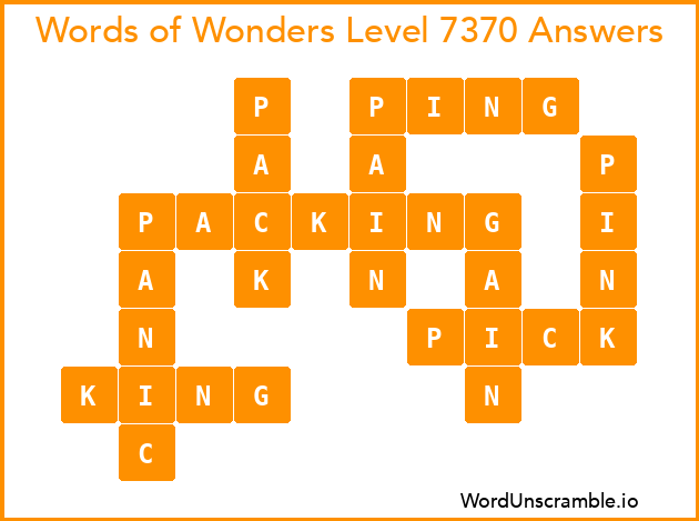 Words of Wonders Level 7370 Answers