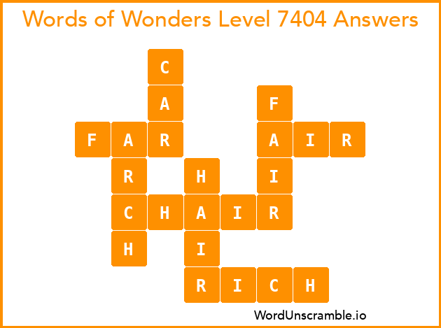 Words of Wonders Level 7404 Answers