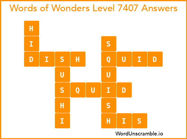 Words of Wonders Level 7407 Answers