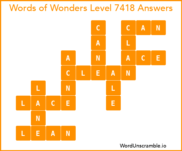 Words of Wonders Level 7418 Answers