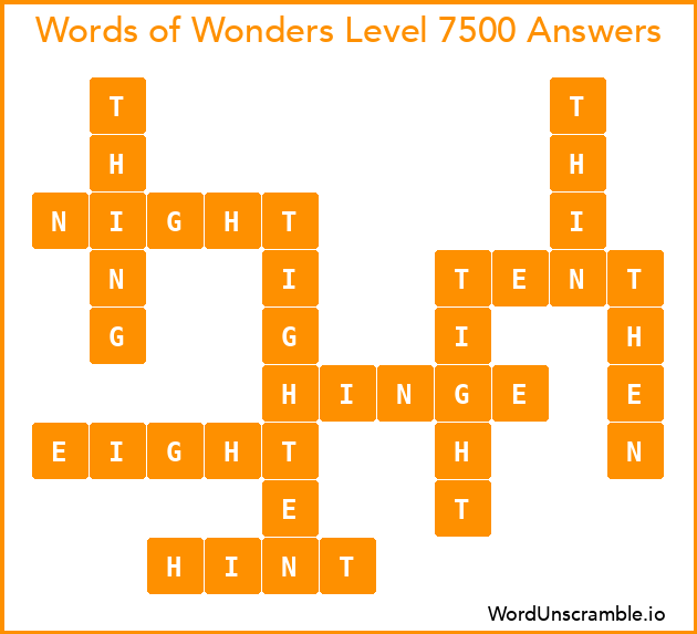 Words of Wonders Level 7500 Answers