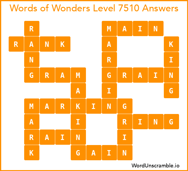 Words of Wonders Level 7510 Answers