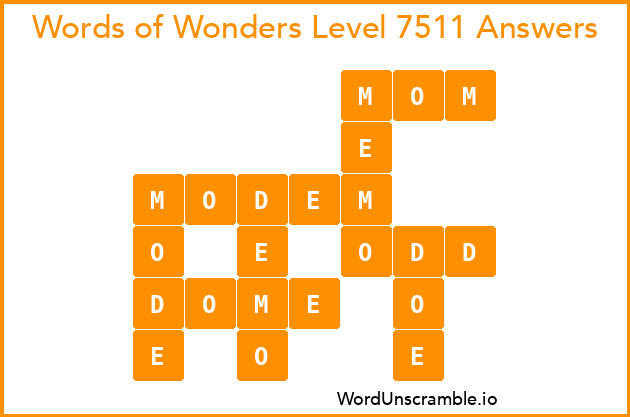 Words of Wonders Level 7511 Answers