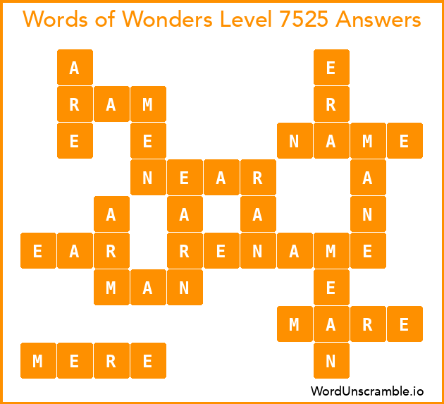 Words of Wonders Level 7525 Answers