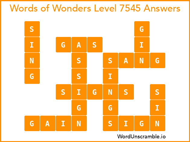 Words of Wonders Level 7545 Answers