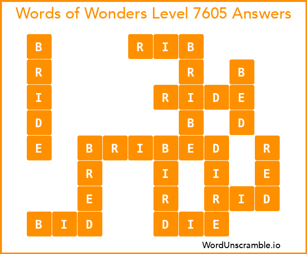 Words of Wonders Level 7605 Answers