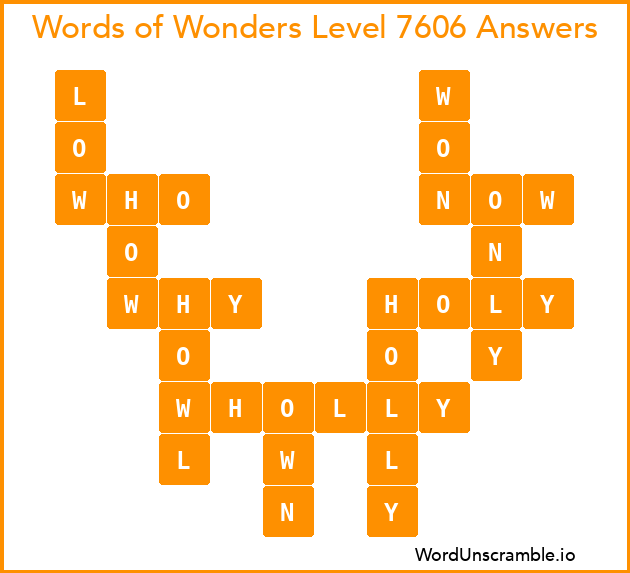 Words of Wonders Level 7606 Answers
