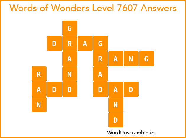 Words of Wonders Level 7607 Answers