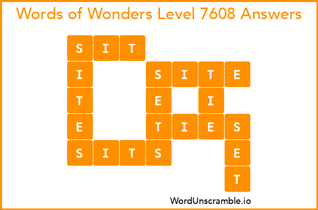 Words of Wonders Level 7608 Answers