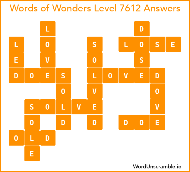 Words of Wonders Level 7612 Answers