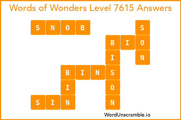 Words of Wonders Level 7615 Answers