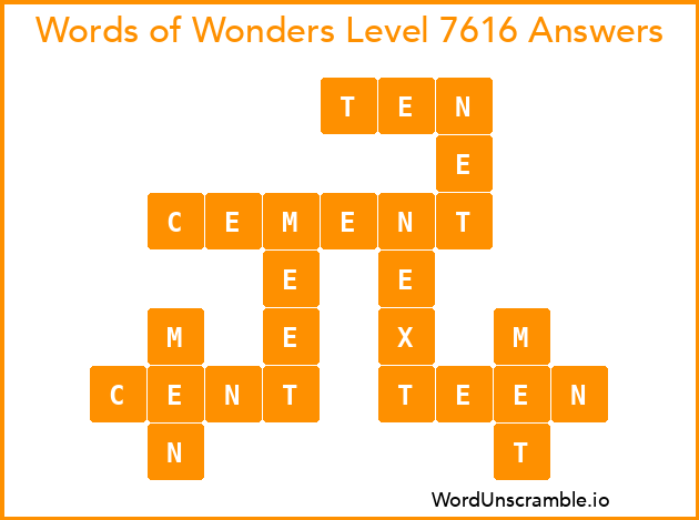 Words of Wonders Level 7616 Answers