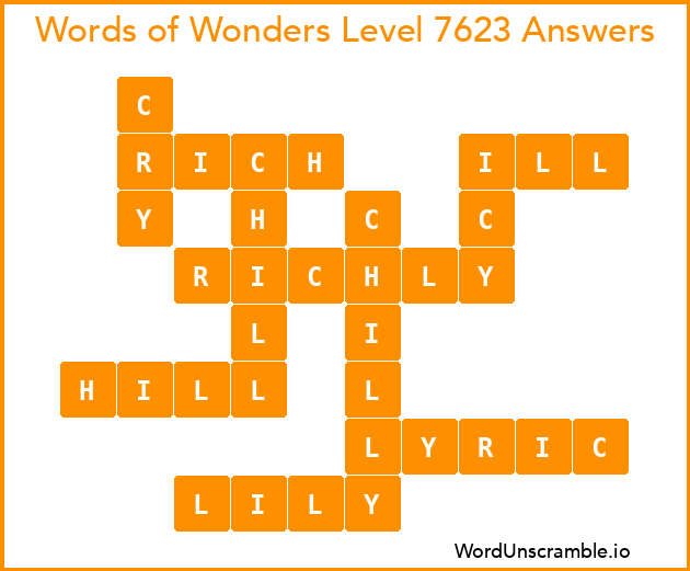 Words of Wonders Level 7623 Answers