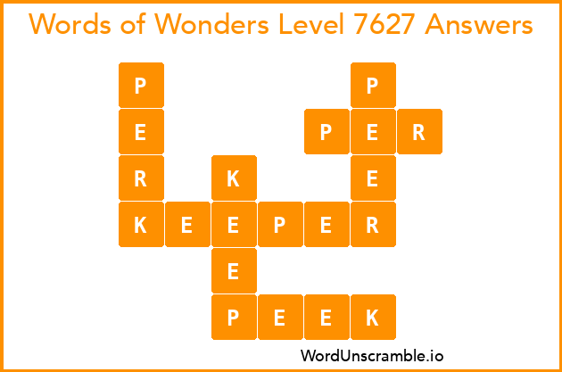 Words of Wonders Level 7627 Answers