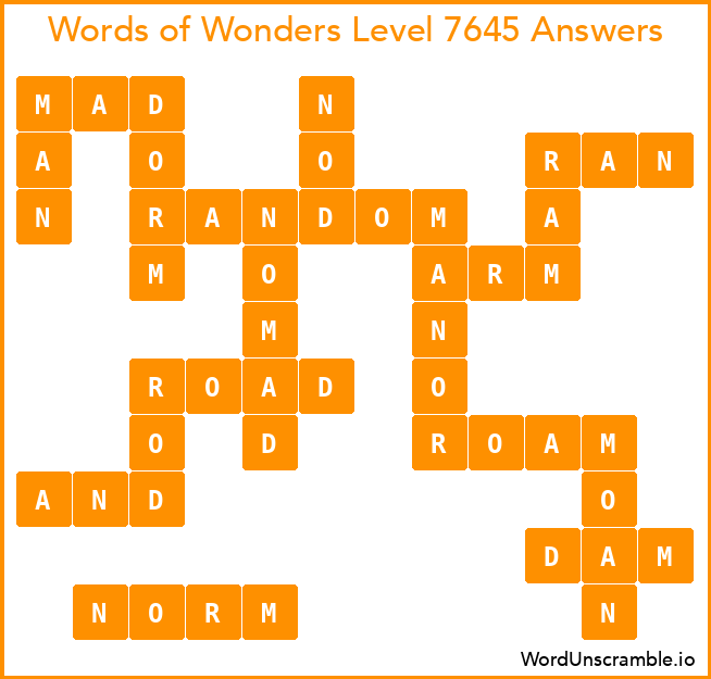 Words of Wonders Level 7645 Answers