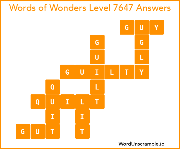 Words of Wonders Level 7647 Answers