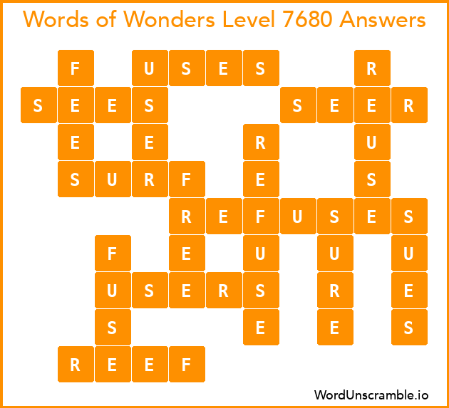 Words of Wonders Level 7680 Answers