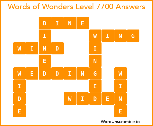 Words of Wonders Level 7700 Answers