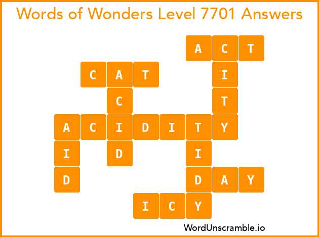 Words of Wonders Level 7701 Answers