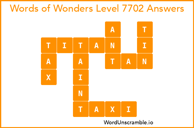Words of Wonders Level 7702 Answers