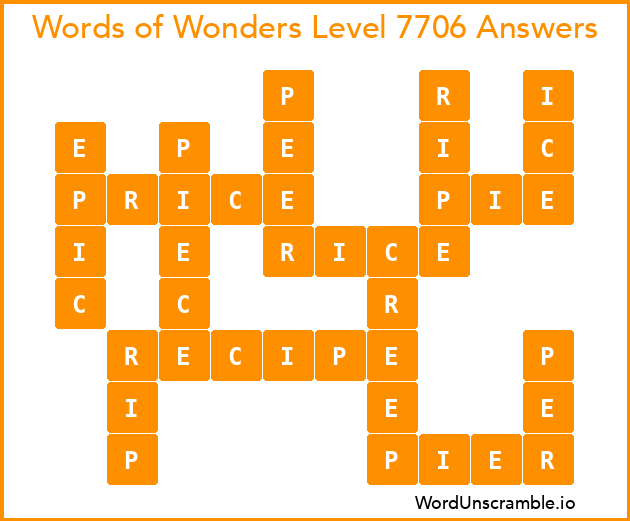 Words of Wonders Level 7706 Answers
