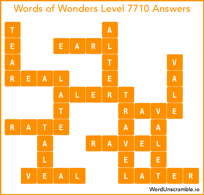 Words of Wonders Level 7710 Answers