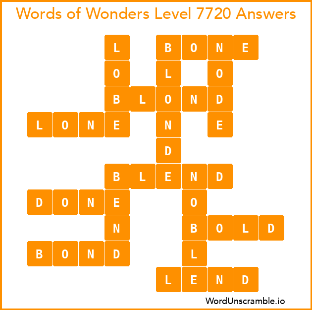 Words of Wonders Level 7720 Answers