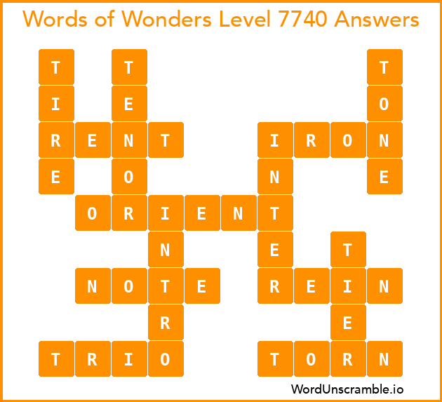 Words of Wonders Level 7740 Answers