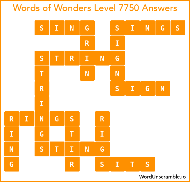 Words of Wonders Level 7750 Answers