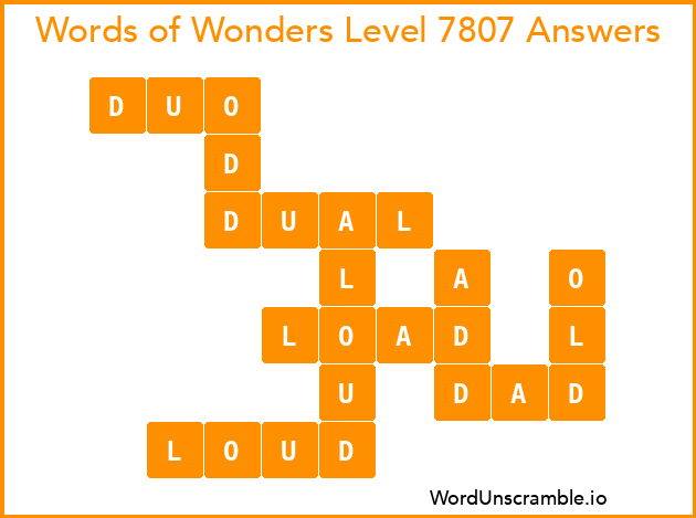 Words of Wonders Level 7807 Answers