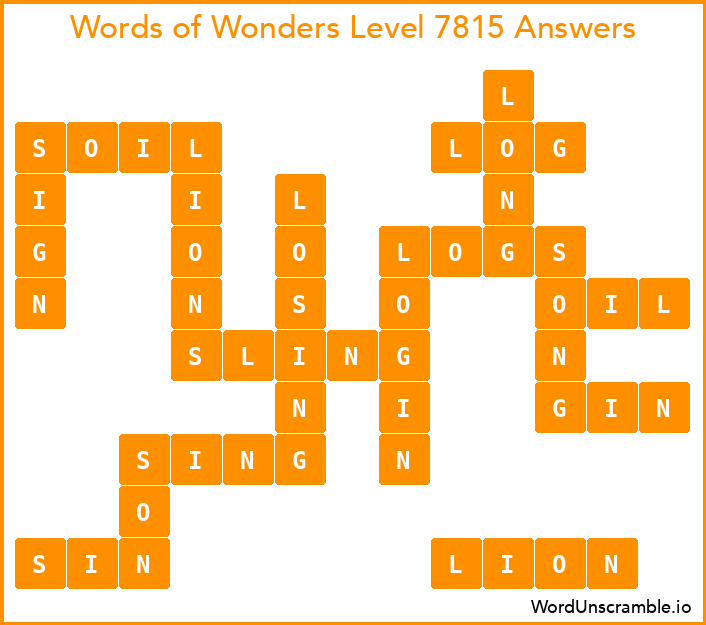 Words of Wonders Level 7815 Answers