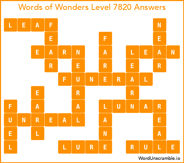 Words of Wonders Level 7820 Answers
