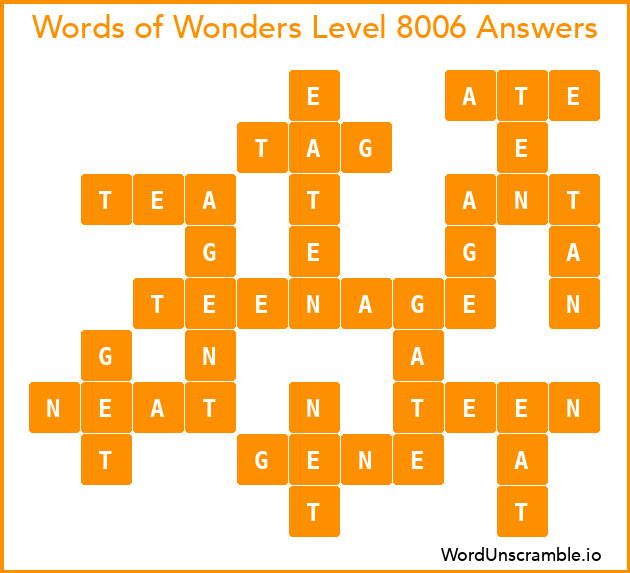 Words of Wonders Level 8006 Answers