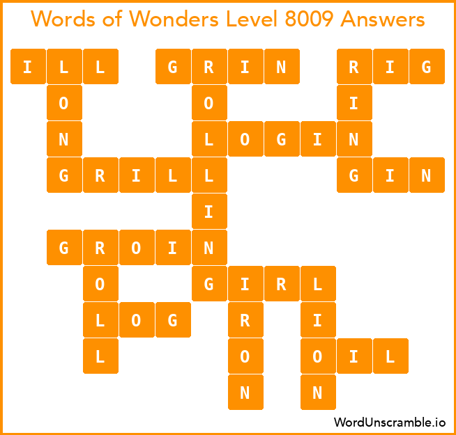Words of Wonders Level 8009 Answers