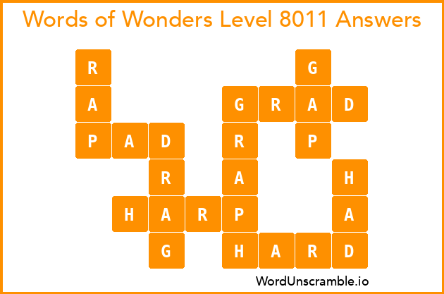 Words of Wonders Level 8011 Answers